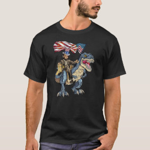 Abe Lincoln Murica T Rex Funny 4:e juli USA T Shirt