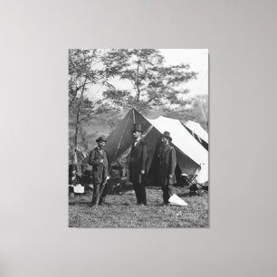 Abe Lincoln och A. Pinkerton battlefield Antietam Canvastryck