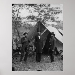 Abe Lincoln och A. Pinkerton slagfält Antietam Poster