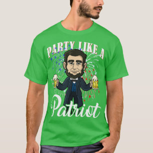Abe Lincoln Party som en patriot 4 juli USA A T Shirt