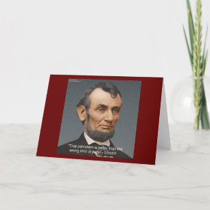 Abe Lincoln & patriotiska citat Kort
