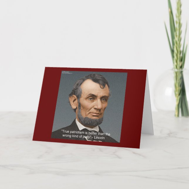 Abe Lincoln & patriotiska citat Kort (Framsida)