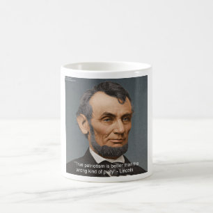 Abe Lincoln & Patriotiskt Citat Kaffemugg
