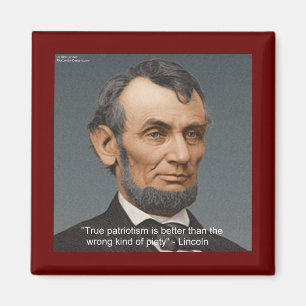 Abe Lincoln & Patriotiskt Citat Magnet