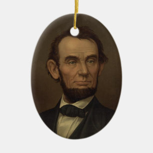 Abe Lincoln porträttprydnad Julgransprydnad Keramik