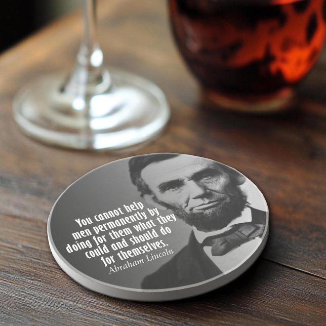 Abe Lincoln Quotation om berättiganden Underlägg Sandsten (Abraham Lincoln Quote Coaster)