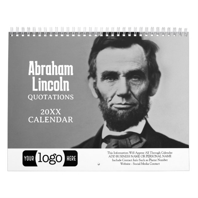 Abe Lincoln Quotes - Business Logotyp Promotional Kalender (Omslag)