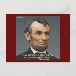Abe Lincoln "Sann fromhet" Citat Vykort