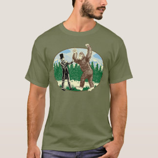 ABE LINCOLN: SASQUATCH-JÄGARE - rolig Bigfoot T-shirt