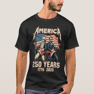 Abe Lincoln spelar gitarr George Washington USA T Shirt