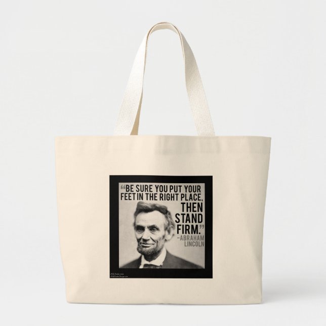 Abe Lincoln & "Stå fast"-citatet Jumbo Tygkasse (Framsidan)