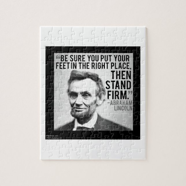 Abe Lincoln & "stand Firm" Citat Pussel (Vertikal)