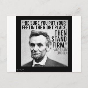 Abe Lincoln & "stand Firm" Citat Vykort