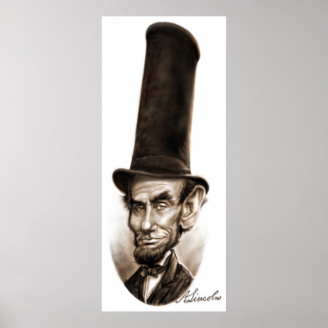 Abe Lincoln Stovepipe Hat Caricature Poster (Framsidan)