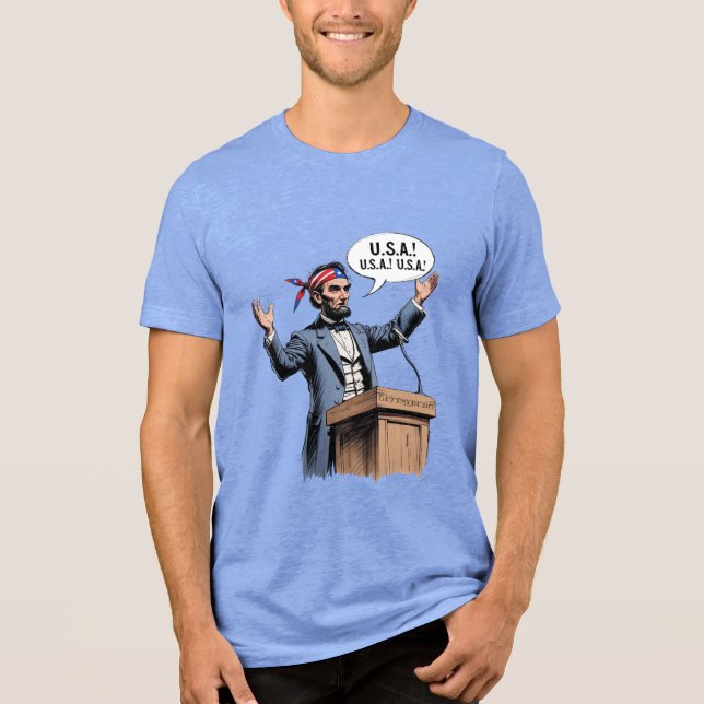 Abe Lincoln: "USA! USA! USA!" T Shirt (Framsida)
