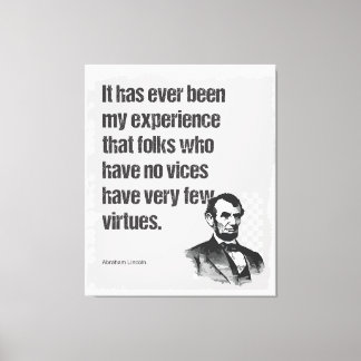 Abe Lincoln Vice & Virtue Quote Art Canvastryck