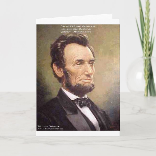 Abe Lincoln "Wiser" citat ger Tees-kort osv. Kort (Framsida)