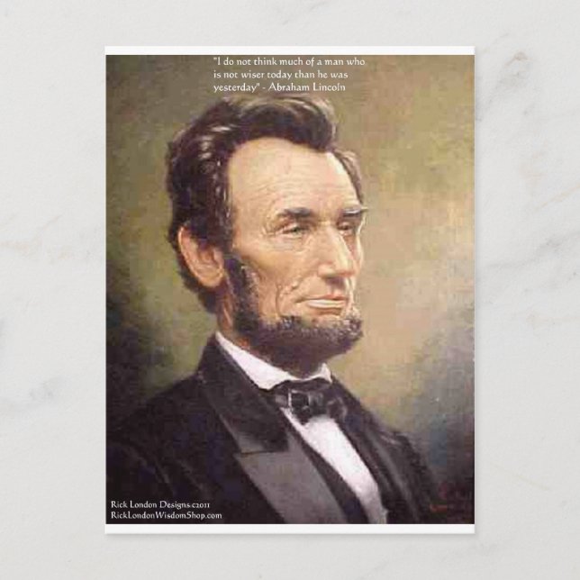 Abe Lincoln "Wiser" citat ger Tees-kort osv. Vykort (Framsida)