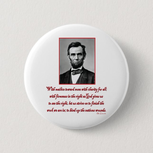 Abe-Malice-towards-none Knapp (Framsida)