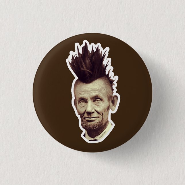 Abe med en Mohawk knäppas Knapp (Framsida)