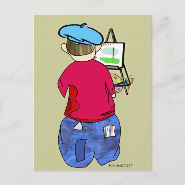 Abe R Doodle - Zee Artiste Vykort (Framsida)