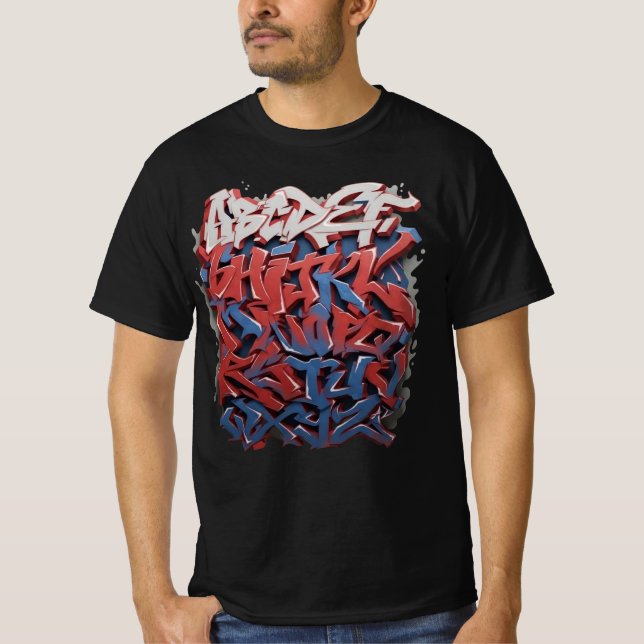 abecedario de graffiti Camiseta T Shirt (Framsida)