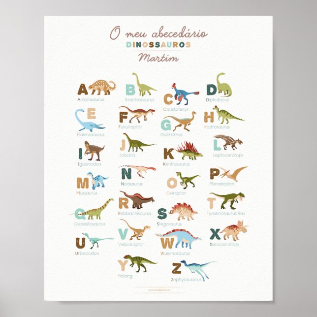 Abecedário Dinossauros (Português) Poster (Framsidan)