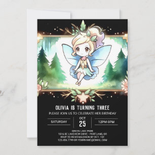 Abel natur Fairy Birthday Inbjudningar