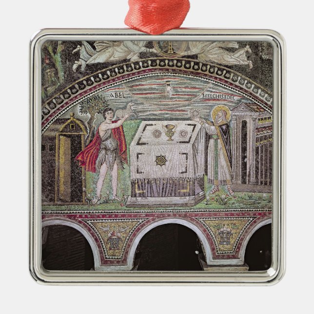 Abel och Melchisedech som erbjuder på altaret Julgransprydnad Metall (Framsidan)