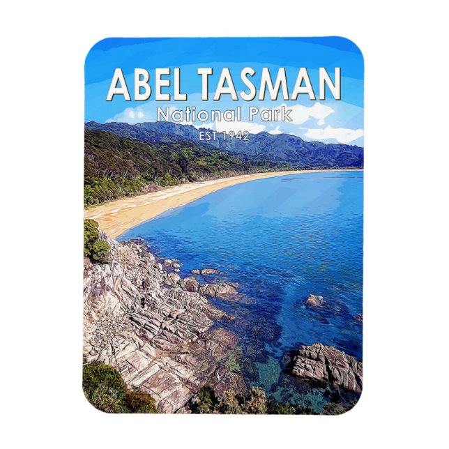 Abel Tasman National Park New Zealand Vintage Magnet (Vertikal)