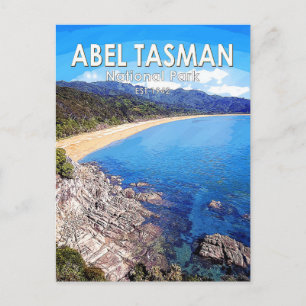 Abel Tasman National Park New Zealand Vintage Vykort