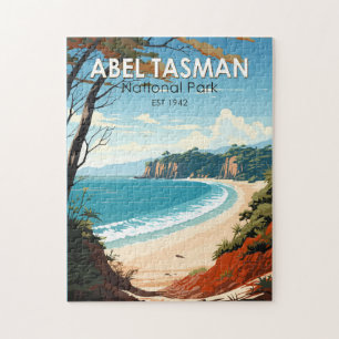 Abel Tasman nationalpark New Zealand Travel Retro Pussel