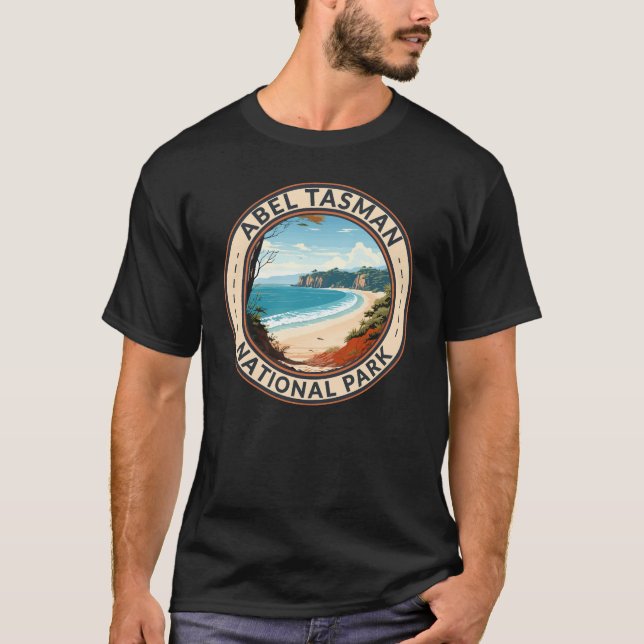 Abel Tasman nationalpark New Zealand Travel Retro T Shirt (Framsida)