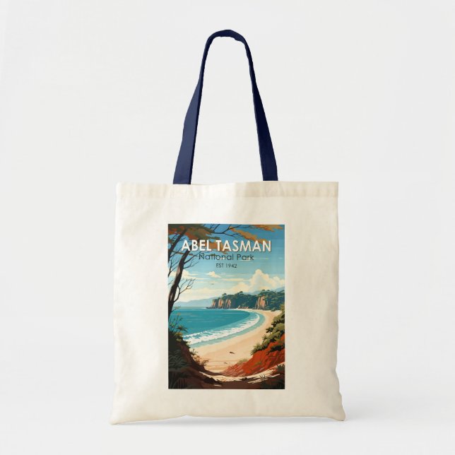 Abel Tasman nationalpark New Zealand Travel Retro Tygkasse (Framsidan)