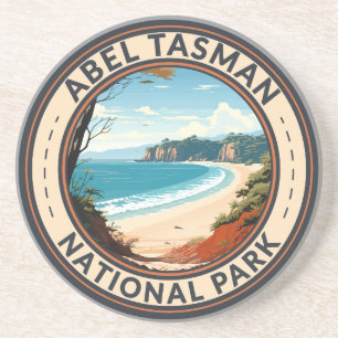 Abel Tasman nationalpark New Zealand Travel Retro Underlägg