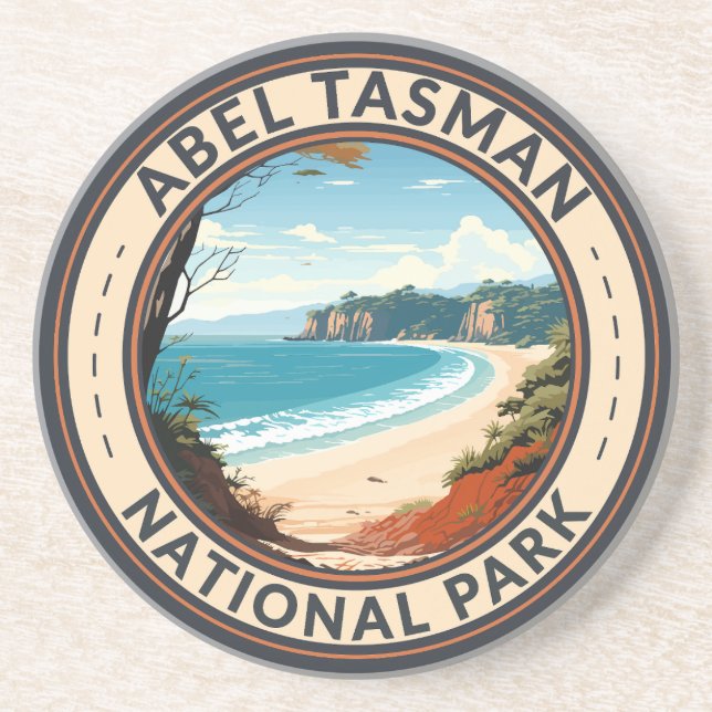 Abel Tasman nationalpark New Zealand Travel Retro Underlägg (Framsidan)