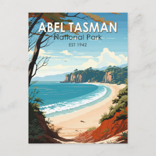 Abel Tasman nationalpark New Zealand Travel Retro Vykort