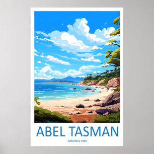 Abel Tasman Resor Nationell Affisch Park Skidor