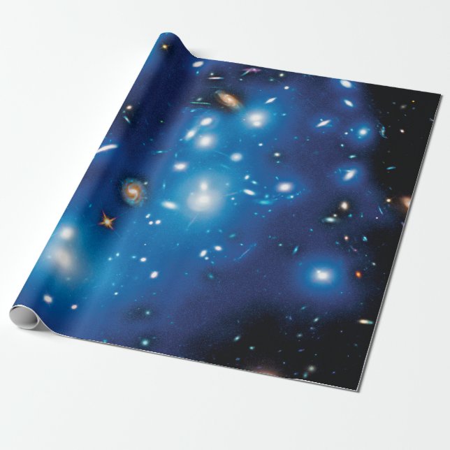 Abell 2744 Pandora galaxhop rymdfoto Presentpapper (Utrullad)