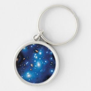 Abell 2744 Pandora galaxhop rymdfoto Rund Silverfärgad Nyckelring