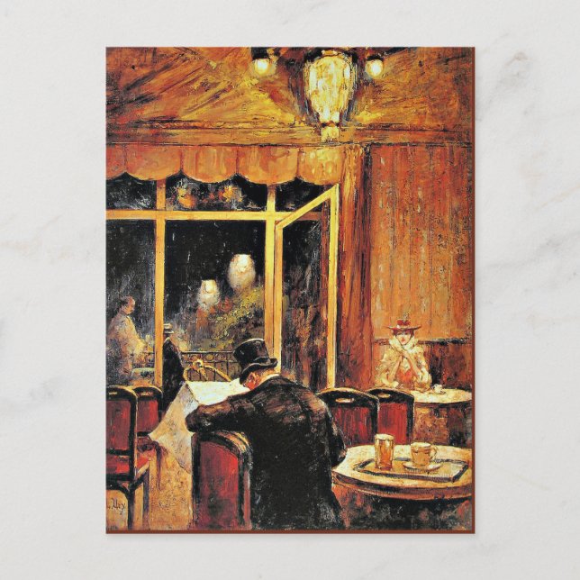 Abend im Cafe Bauer av Lesser Ury Vykort (Framsida)
