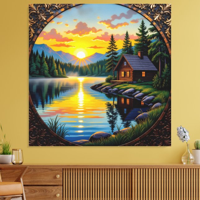 Abendruhe am See Canvastryck (Insitu (Vardagsrum))