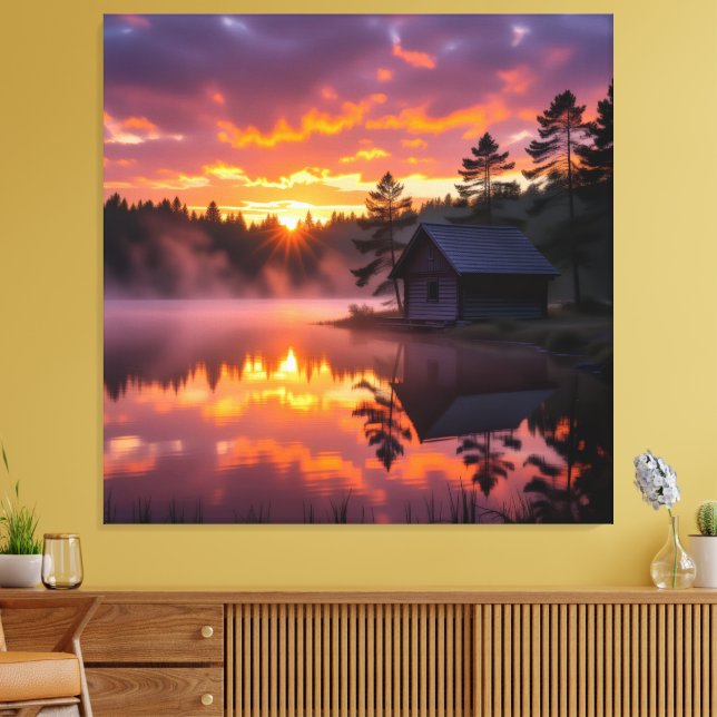 Abendruhe am See Canvastryck (Insitu (Vardagsrum))