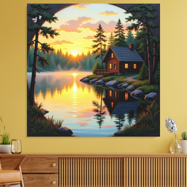 Abendruhe am See Canvastryck (Insitu (Vardagsrum))