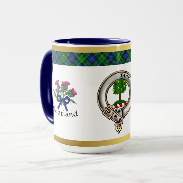 Abercrombie Klan Badge Tartan & Motto Mugg (Framsida vänster)