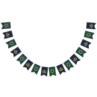 Abercrombie klanmärke/Tartan & Guld Tistel Vimplar