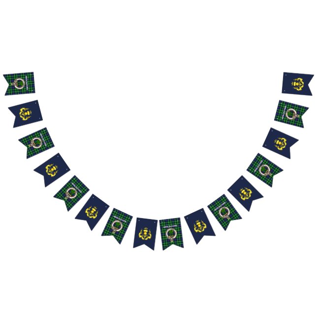 Abercrombie klanmärke/Tartan & Guld Tistel Vimplar (Alla)