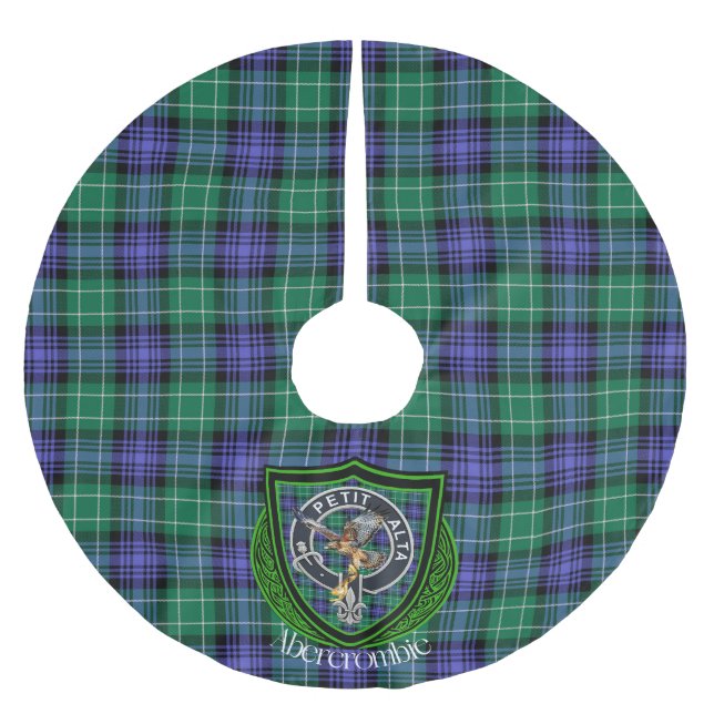 Abercrombie Scottish Clan Tartan and Crest Julgransmatta Borstad Polyester (Framsidan)