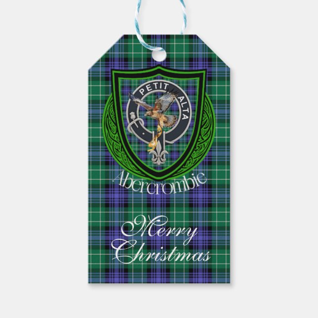 Abercrombie Scottish Clan Tartan & Crest Presentetikett (Framsidan)