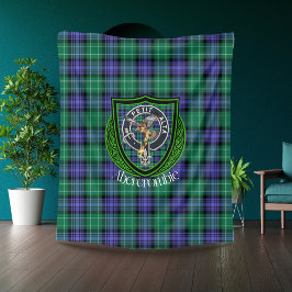 Abercrombie Scottish Klan Tartan & Vapensköld Fleecefilt